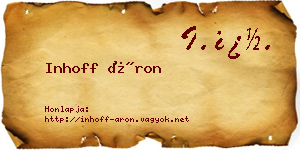 Inhoff Áron névjegykártya